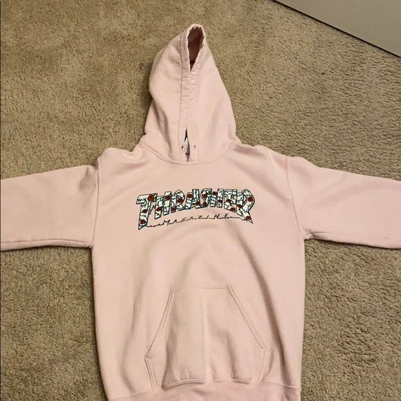 pink thrasher hoodie zumiez